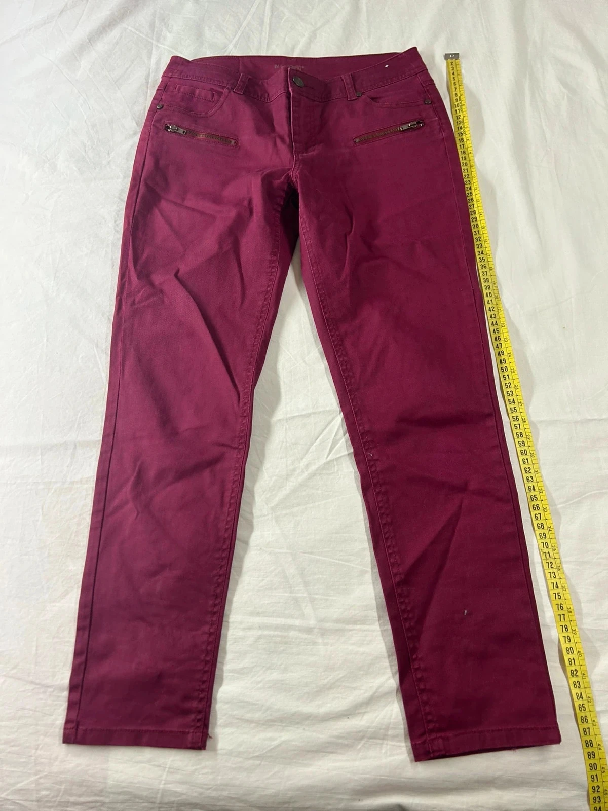 Jeans slim vermelho bordeaux in extenso – photo 2